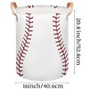 Bardic Large Laundry Basket Baseball Texture Laundry Hamper with Leather