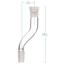stonylab Glass Offset Laboratory Adapter, Borosilicate Glass Offset Adapter with Standard 14/20 Joints for Laboratory Supply