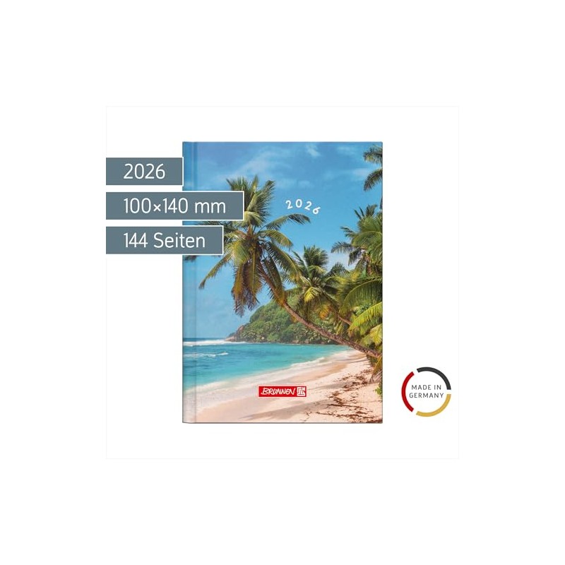 BRUNNEN Taschenkalender Mod. 731 2026 „Beach“ | A6, Papier