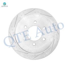 PM Auto Rear Drilled Slotted Disc Brake Rotors Replacement For 2007-2017 Lincoln Navigator, Automotive Replacement Brake Rotors