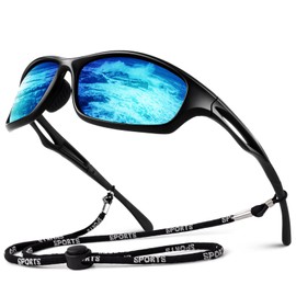 LINVO Polarised Sports Sunglasses for Men Driving Fishing Running Wrap Around TR90 Unbreakable Frame UV400 Protection