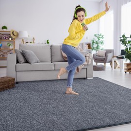 Keeko 4x6 Area Rugs for Living Room, Soft Modern Memory Foam Area Rug for Bedroom Blue and White Washable Indoor Rug Low Pile Minimalist Non-Slip Carpet for Kids Nursery Room Home Decor