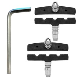 tiyiyok Set of 4 Bicycle Brake Pads, 70 mm V-Brakes with Heat Dissipation Holes and Drain Grooves, Bicycle Brake Pads for Front and Rear, Compatible with Most Bicycle Brake Systems