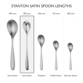 Robert Welch Stanton Satin Long Handled Spoon, Set of 4.