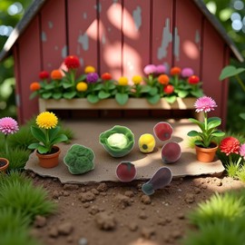 7Pcs Miniature Food Mini Vegetables Figurines Miniature Vegetables for Miniatures Food Kitchen Mini House Store, Mini Realistic Clay Food Tomato Cabbage Pepper, Décor