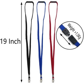 Bird Fiy Lanyards Breakaway Bulk Blue Lanyards Neck Flat Safety Badge Lanyard Bulldog Clip (Blue, 25 PCS)