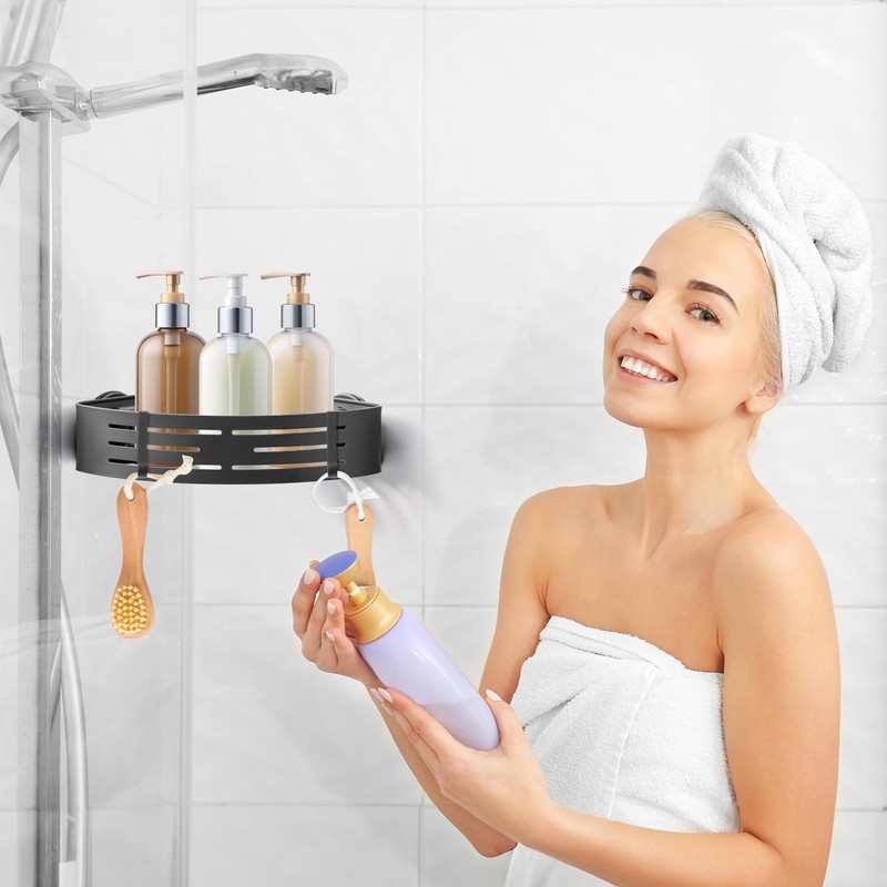 GQIRIL Corner Shower Caddy Shelves - Suction Cup Shower Organizer