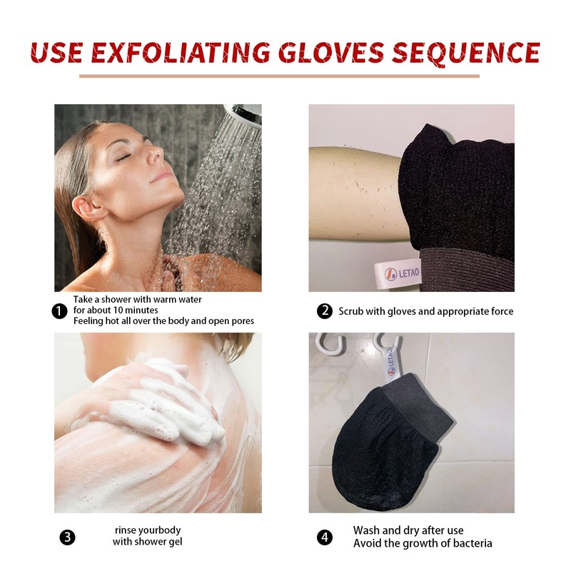 2 pack Exfoliating glove - body scrubber - ​for deep