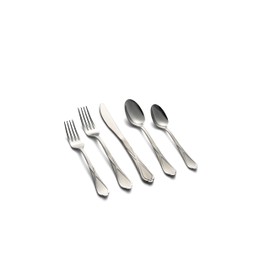 Cambridge Silversmiths Heather Sand 20-Piece Flatware Silverware Set, Stainless Steel, Service for 4, Includes Forks/Spoons/Knives