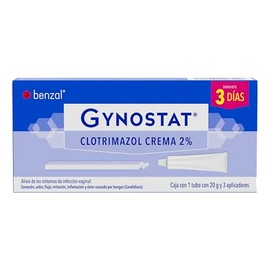 Benzal Crema GynoStat, Tratamiento para Infecciones Vaginales, 3 dosis Diaria, 3 Aplicadores de 20g