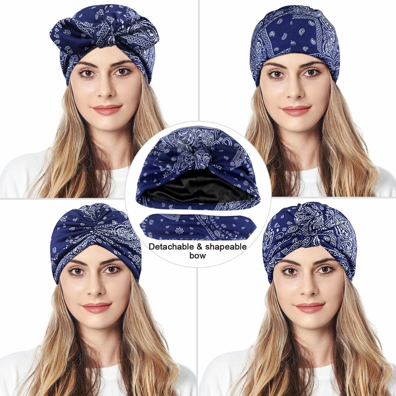 Ababalaya - Gorros con forro de satén para mujer, gorro