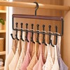16-Hook Strap Clothes Hanger - Brown Two-Row Organizer for Bras,