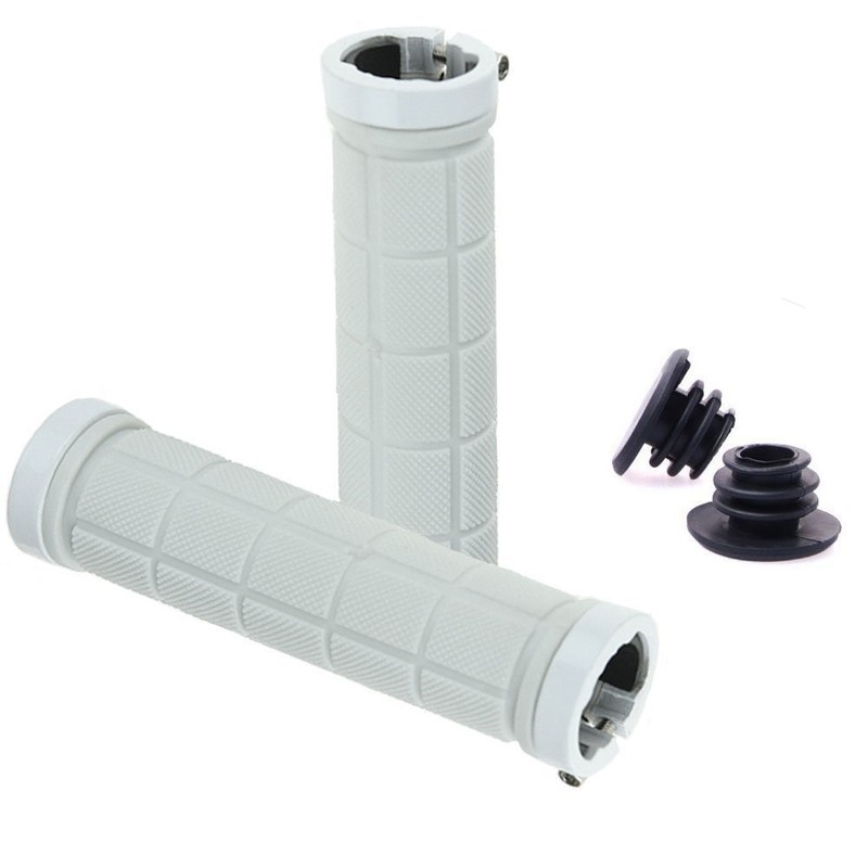 MTB trekking bike handlebar grips, screw-on grip/handle 808, White