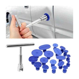 JOYCOURT 19PCS Car Dent Repair Puller, Paintless Dent Repair Tool with T-Shaped Puller, Universal Portable Auto Body Repair Puller Kit for Car, Glass, Screen and Tiles