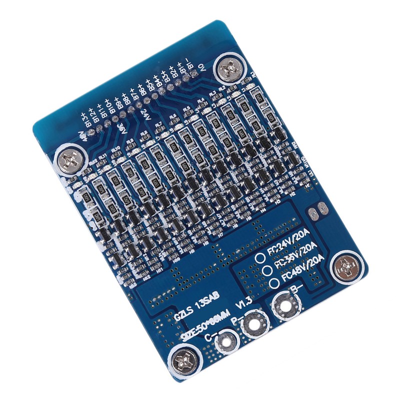 13S 48V 20A Li ion Cell 18650 Battery Protection BMS