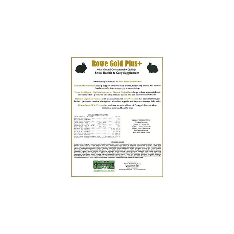 Rowe Gold Plus+ Rabbit & Cavy Supplement (12LB)