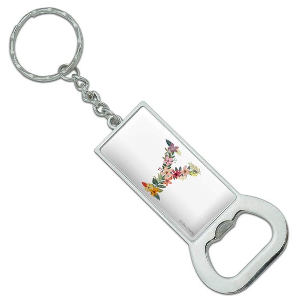 GRAPHICS & MORE Letter Y Floral Monogram Initial Keychain Rectangle