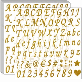 Waynoda 800 Pieces 10 Sheets Glitter Alphabet Letter Stickers, Self Adhesive Alphabet Number Stickers, letter and Number Stickers, Decals for Sign, Grad Cap Decoration, DIY Crafts Art Making,
