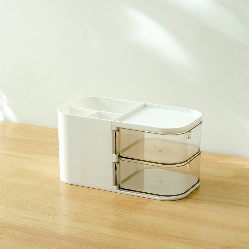 SICANAUO Desk Organizer with 2 Drawers, Cosmetic Organizer Box, Modern