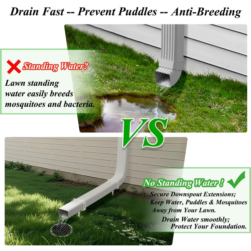 Downspout Bracket,Heavy Duty Size-Adjustable Storm-Proof Downpipe Bracket with Rust-Resistant Coating