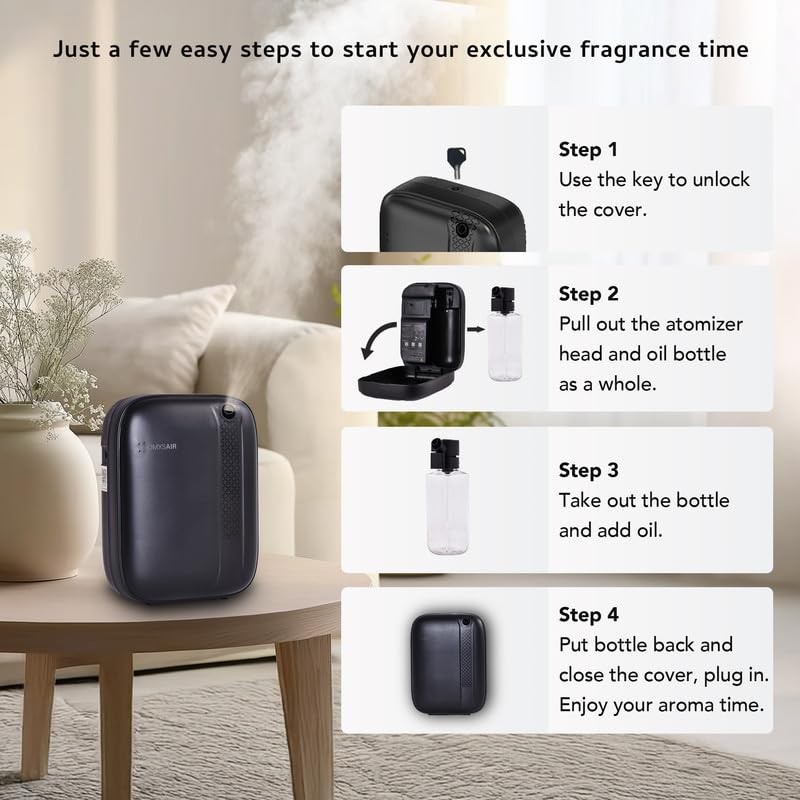 Hotel Waterless Essential Oil Diffuser – Include Top6 Scent Oil