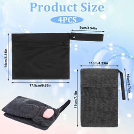 2Pcs Travel Soap Bar Bag with 2 Pcs Foaming Nets, Quick Dry Soap Pouch Bar Soaps Case for Baths or Showers Travel Portable Case Bars Cleaner Pouch Saver Pocket for Camping Enthusiasts（Black & Grey）