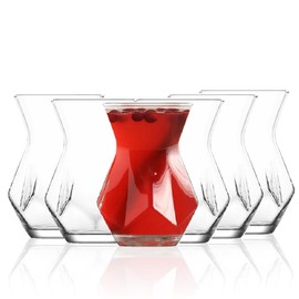 lav Turkish Tea Glass Set of 6 | Traditional Turkish Design | Perfect for Serving Turkish Tea and Other Hot Beverages | Ideal for Home and Cultural Gatherings | Recyclable Glass | Dishwasher Safe