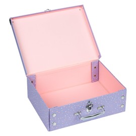 Baagl Children's Suitcase for Toys and School Supplies, Cardboard Case, Toy Case, Play Case, Foldable Children's Suitcase, Folding Suitcase, Folding Case with Metal Handle (Favourite Animals),