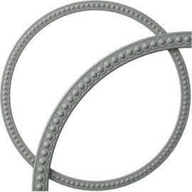 Ekena Millwork CR65HI Hillsborough Running Coin Ceiling Ring (1/4 of complete circle), 64 1/2"OD x 58"ID x 3 1/4"W x 1"P