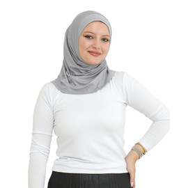 Prien Sports Headscarf for Women, Muslim Hijab Dresses, Soft Scarf for Women, Muslim Dress Set, Abaya Prayer Clothing, Islamic Headscarves Clothing for Ramadan, gray