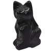 Lovionus89 Natural Black Obsidian Cat Crystals Stones Statue, 5cm Bag