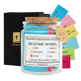 Vodhord Bible Verse Jar,Read Me When Bible Verses Jar for Emotions and Feelings, Religious Graduation Gift, Scripture Prayer Cards Hope Jar, Christian Gifts for Women Mom Dad Friend