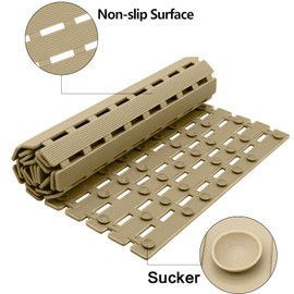 BEMISO BEMISO Shower Mat Non Slip Bathtub Mat with Suction Cups and Drain Holes 37.4 x15.7 Inch Bath Mat for Tub & Shower.Easy Dry,Easy to Cut,Eco-Friendly