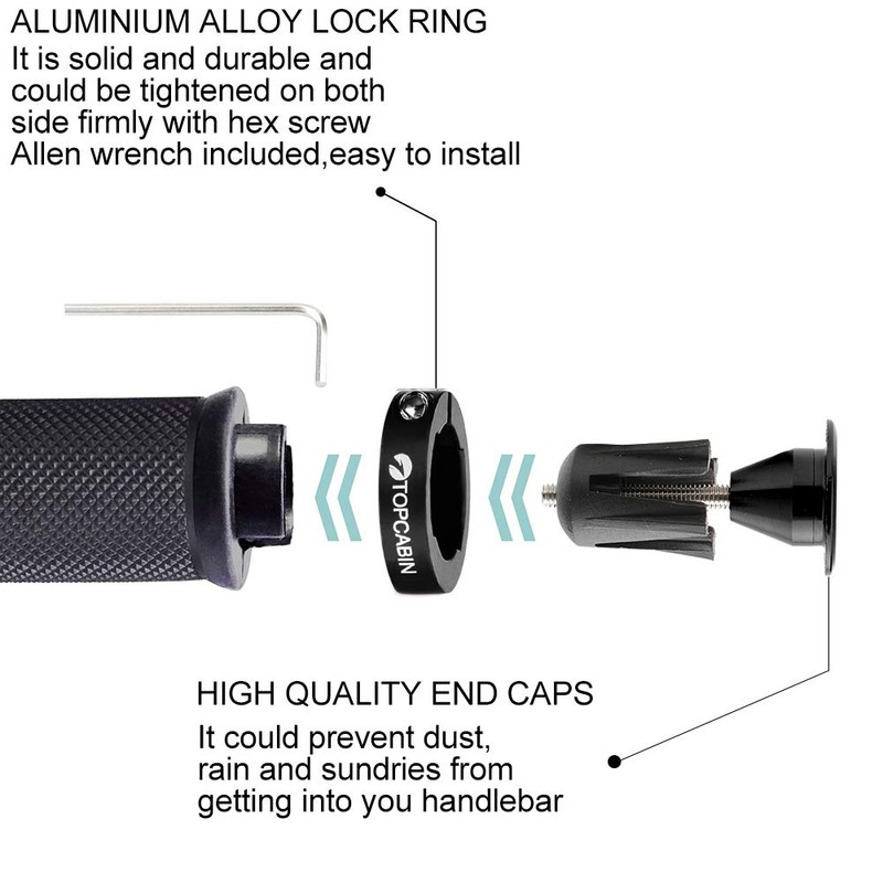 TOPCABIN Bicycle Handlebar Grips, Ergonomic Design, Mountain Bike / BMX