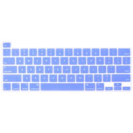 English Language Silicone Keyboard Skin Compatible with 2020 2019 MacBook Pro 16 inch with Touch ID Model A2141, 2022 2021 2020 MacBook Pro 13 inch with M2/M1 Chip A2338 A2289 A2251 (Light Blue)