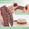 PH PandaHall 9.14 m Jacquard Flower Ribbon 32 mm Red