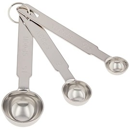 Kanda Kan 052057 Measuring Spoons, Thick Mouth, Set of 3, Stainless Steel, Made in Japan