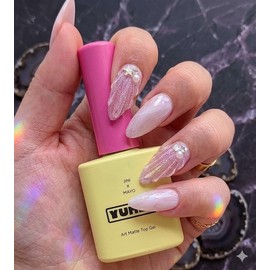 shell glow [Handmade Nail Tip]Rainbow Magnetic Gel - Short Round / shell glow [수제네일팁]레인보우 자석젤 - 숏 라운드