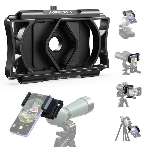 APEXEL 2nd Generation Universal Accessories Upgraded Camera Adapter for Telescope,
