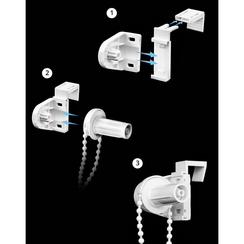 QWORK® 17 mm Roller Blind Bracket, Roller Blind Clamp-Fix, Replacement