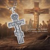 INFUSEU Orthodox Cross Necklace Men Eastern Orthodox Christian Gifts Russian