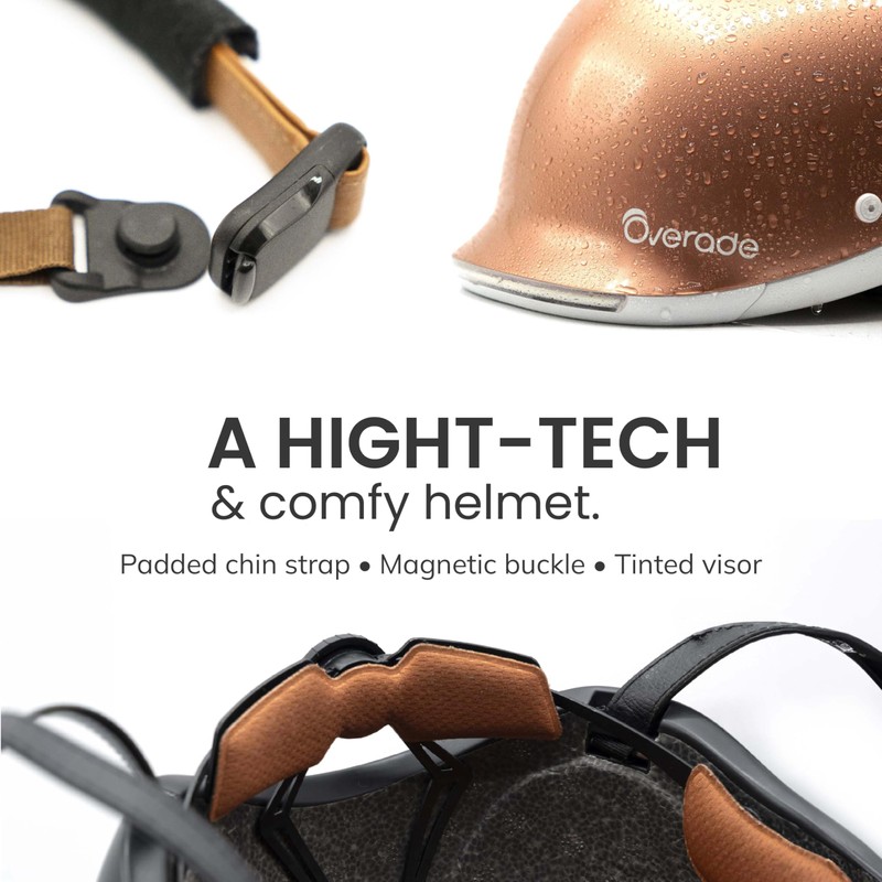 Overade Life Helmet for Bikes and e-Scooters, with Powerful Front/Rear
