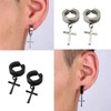 Juego de 12 pares de pendientes Unisex，Pendientes de aro sin