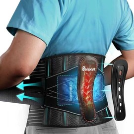 Back Brace for Lower Back Pain, 2 Reusable Ice Packs for Injuries Lumbar Support Belt for Men Women, Bionic Back Brace with Cold Pad for Sciatica Hernia, Medium