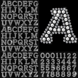 107pcs Pearl Rhinestone Self Adhesive Letter Stickers 3 Sheets A-Z Glitter Pearl Alphabet Stickers and 1 Sheet 0-9 Number Sticker 3D Bling Letter Sticker for DIY Crafts (White+White)