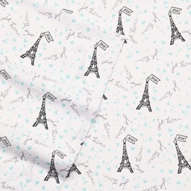 Betsey Johnson Performance Collection Bed Sheet Set - Lightweight, Breathable, Temperature Regulating Fabric. Super Soft, Easy Care and Perfect for All Seasons, Queen, Je T'aime Paris