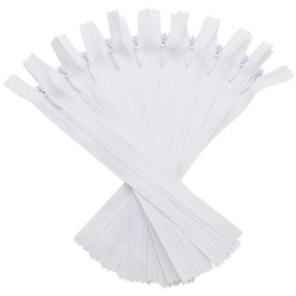YaHoGa 10pcs 18 Inches Invisible Zippers Conceal Zippers for Sewing, Dress, Garments, Clothes, Pillow, Tailor, Craft (White, 18")
