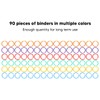 90 Plastic Binder Rings, Plastic Binder Rings, Multicoloured Plastic Book