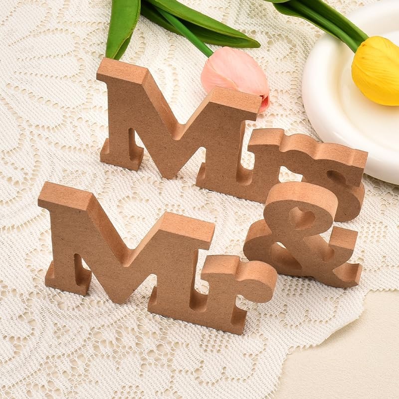 Mr and Mrs Signs Wedding Table Decorations for Bride and