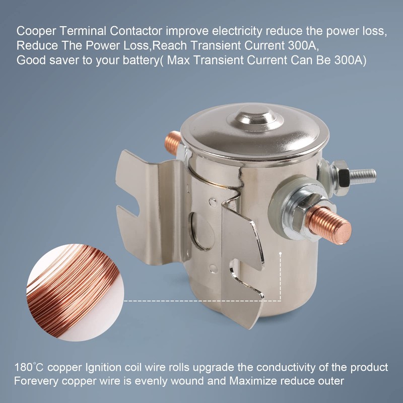 Max 300A 12 Volt Duty Solenoid Relay 4-Terminal for Golf